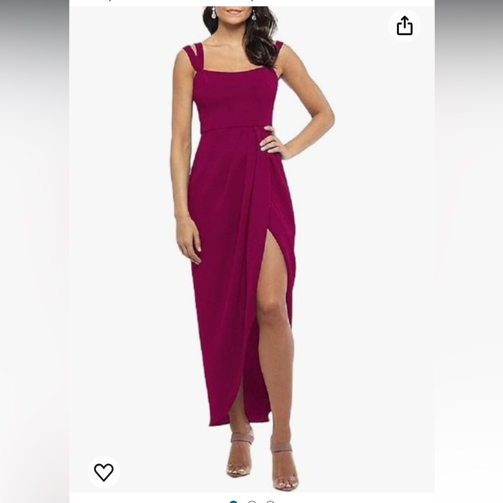 Xscape Double Strap Gown - Fuscia